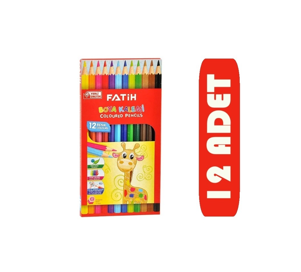 Fatih Kuru Boya 12 Renk (Standart Kalınlık)